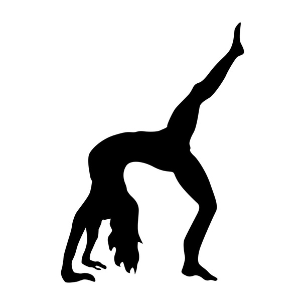 Silueta de yoga negro
 - Vector, imagen