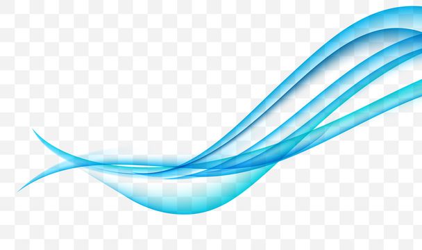 Abstract Blue Wave on Transparent  Background. Vector Illustrati - Vector, Image