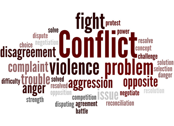 Conflicto, concepto de nube de palabras 7
 - Foto, imagen