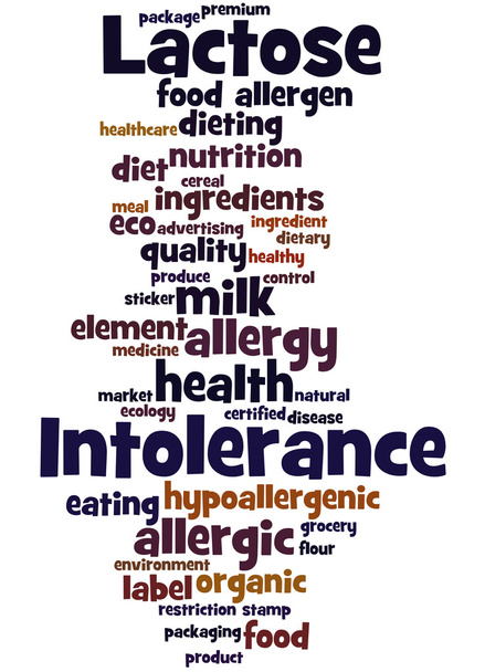 Lactose intolerance, word cloud concept - Photo, Image