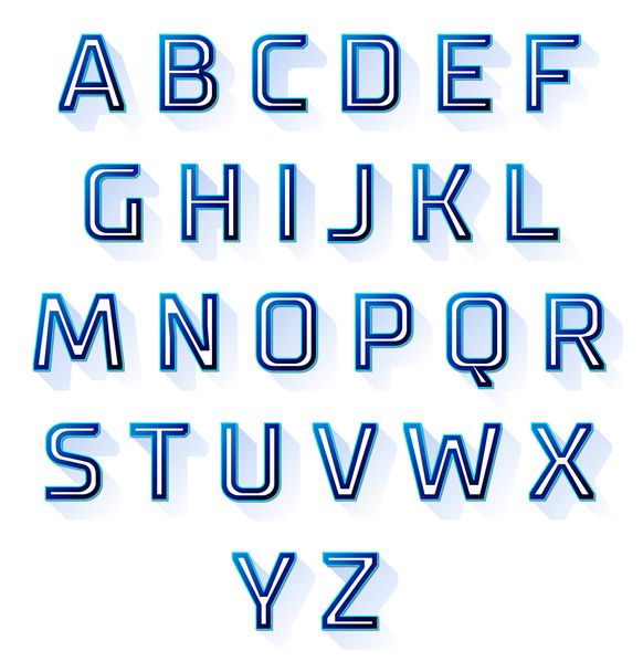 синий набор шрифтов
 - Вектор,изображение
