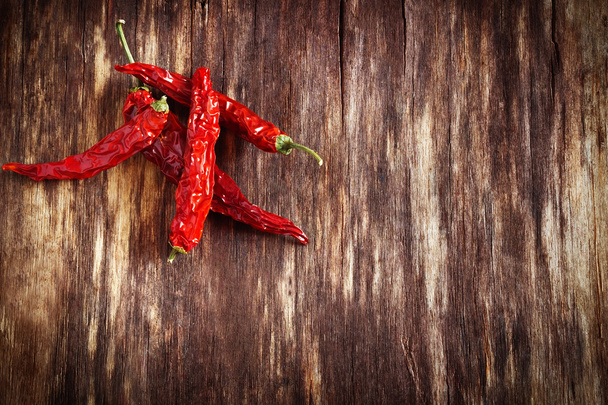 Dried red hot chili peppers - Фото, изображение