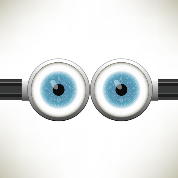 Goggle with Two Blue Eyes - Vector, Image