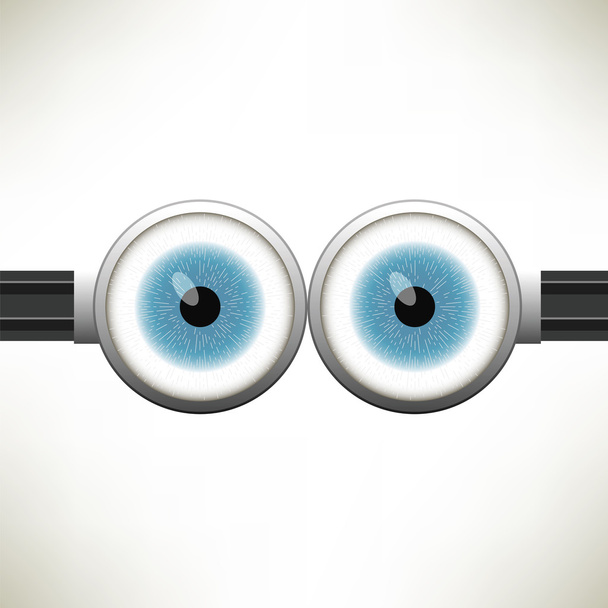 Vektorbrille mit zwei blauen Augen - Vektor, Bild