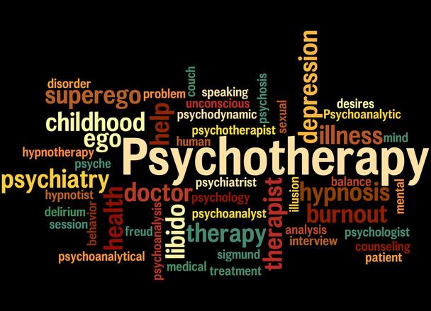 Psychotherapy, word cloud concept 4 - Photo, Image