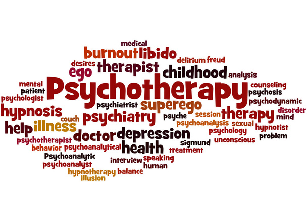 Psychotherapy, word cloud concept 6 - Photo, Image