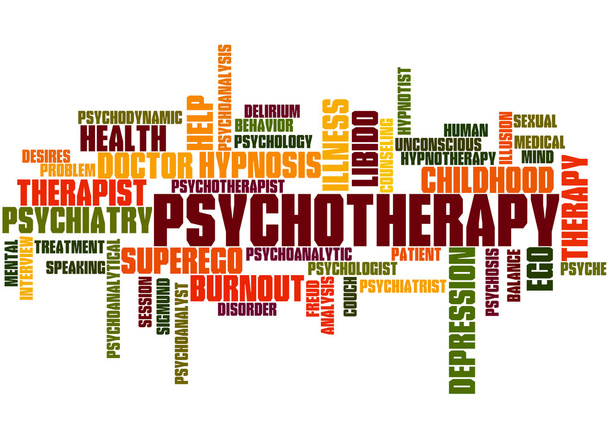 Psychoterapia, słowo cloud koncepcja 7 - Zdjęcie, obraz
