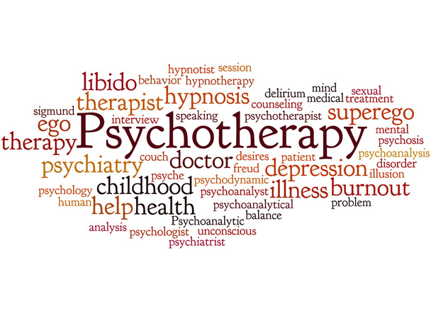 Psychotherapy, word cloud concept 9 - Photo, Image