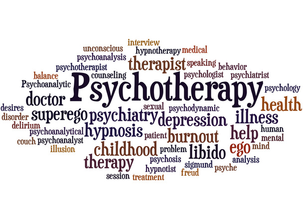 Psikoterapi, kelime bulutu kavramı - Fotoğraf, Görsel