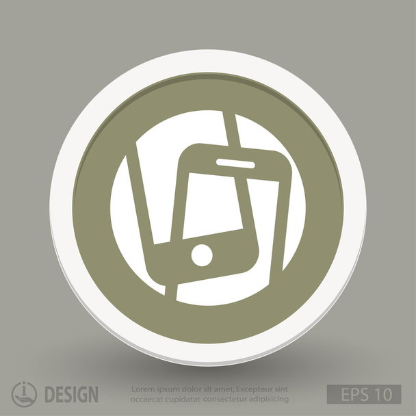 Mobile phone flat design icon - Vektor, Bild