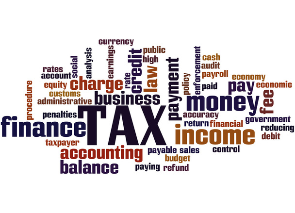 TAX, word cloud concept 3 - Photo, Image