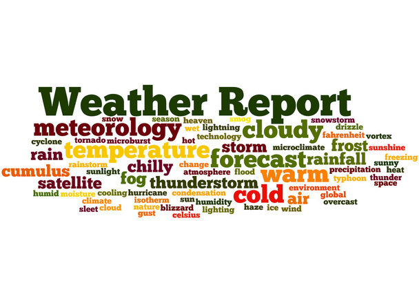 Weather Report, word cloud concept 3 - Foto, afbeelding