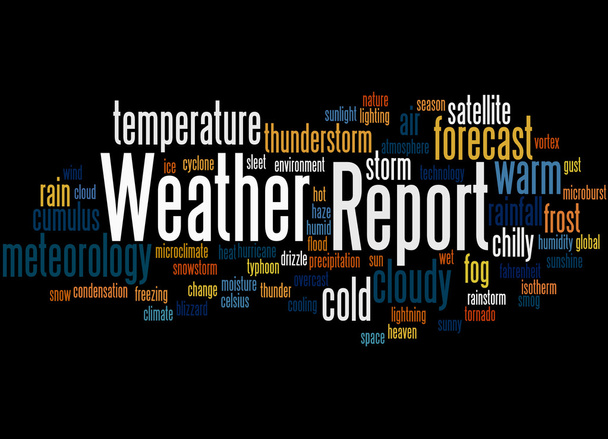 Weather Report, word cloud concept 9 - Foto, afbeelding
