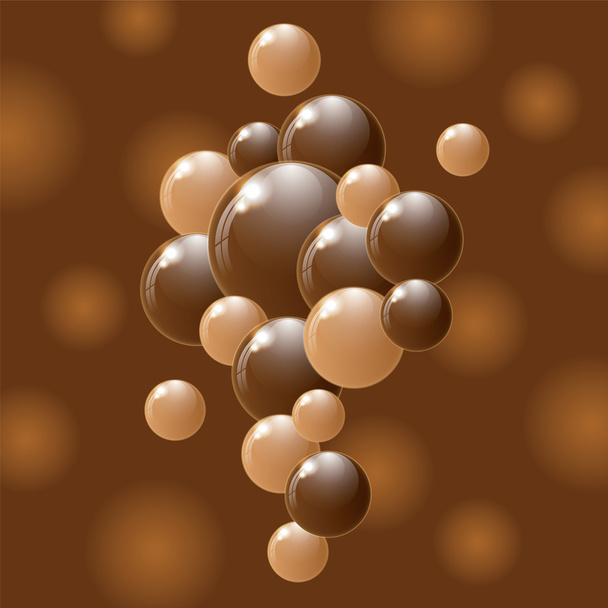 White and dark chocolate balls. - Vector, Image