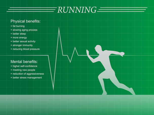 Running man silhouet infographic achtergrond - Vector, afbeelding