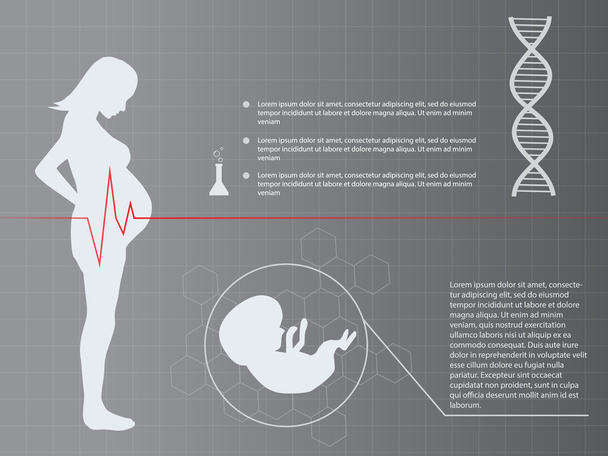 Kobieta w ciąży infographic elementy tła - Wektor, obraz