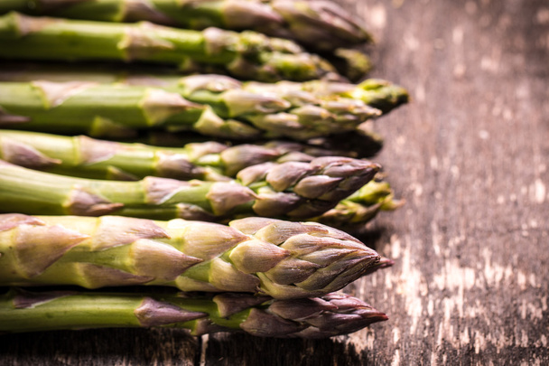 Fresh asparagus on wooden table , diet concept - Fotografie, Obrázek