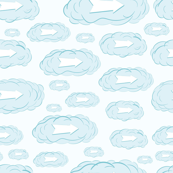 Seamless clouds with shooters - Vector, Image