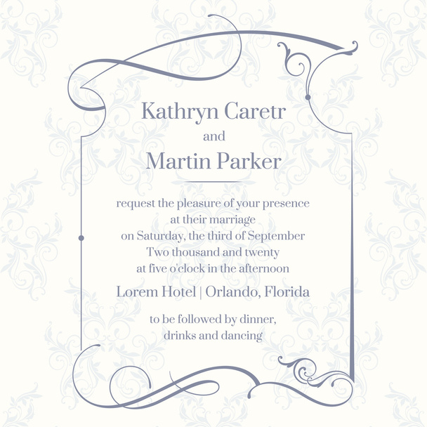 Classic design  page. Template cards. Wedding invitation.  - Διάνυσμα, εικόνα
