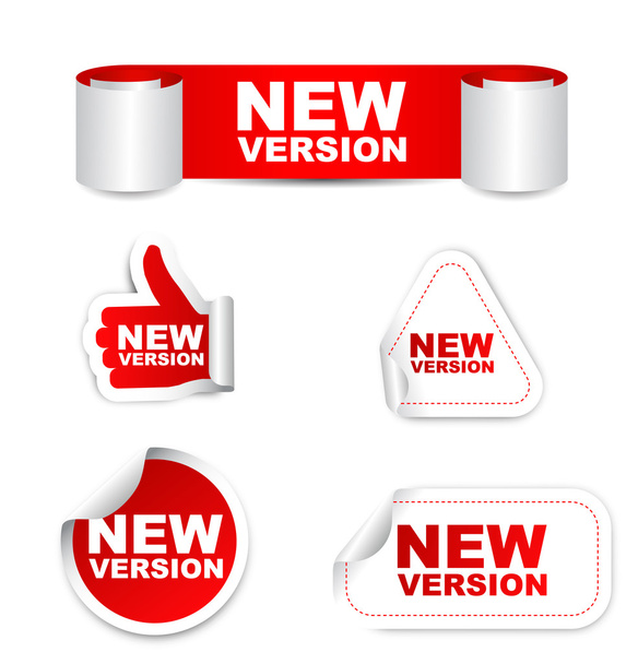 red set vector paper stickers new version - Vector, Image