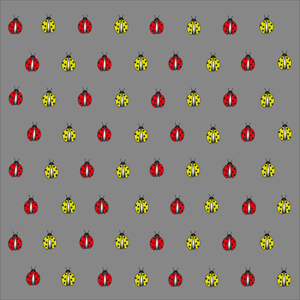 Красно-желтые ладибуги
 - Вектор,изображение