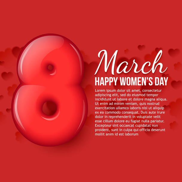 International Womens Day. March 8. volume eight - Vetor, Imagem