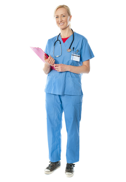 Full length view of senior female doctor - Фото, изображение