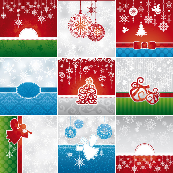 Set of Christmas cards - Vektor, Bild