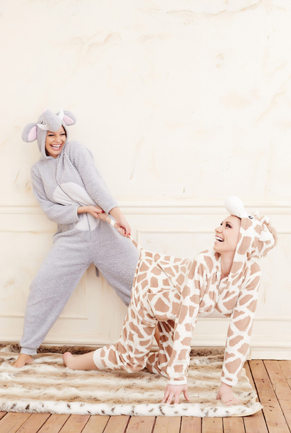 Mulheres brincalhões de pijama
 - Foto, Imagem