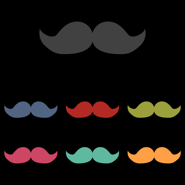 Set of moustaches icon - Vector, Image