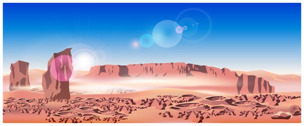 paisagem marciana rochosa
 - Vetor, Imagem