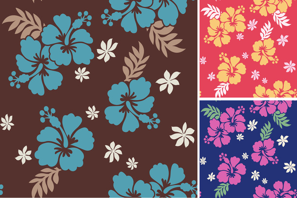 Seamless hibiscus flower textile print - Vector, Image