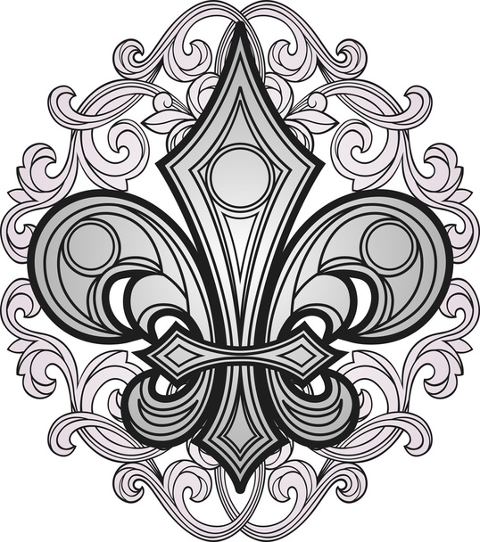 schild symbool met swirl ornament - Vector, afbeelding
