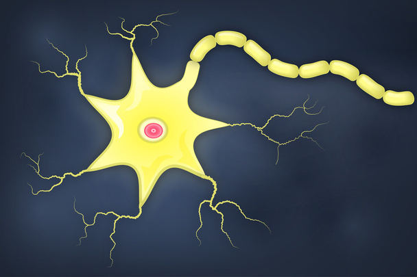 Neuron cel met illustratie van de axon - Foto, afbeelding