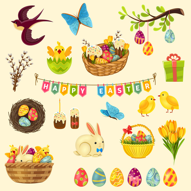 Easter Symbols Set - Vector, Image