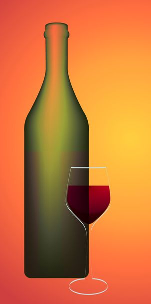 láhev vína - Vektor, obrázek