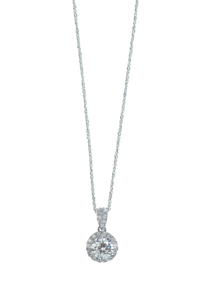 Diamond halo solitaire náhrdelník - Fotografie, Obrázek