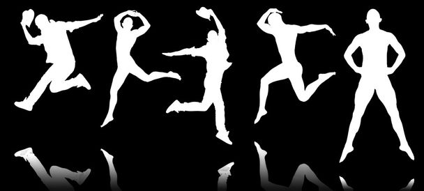 Σιλουέτες χορευτών σε χορευτική έννοια - Φωτογραφία, εικόνα