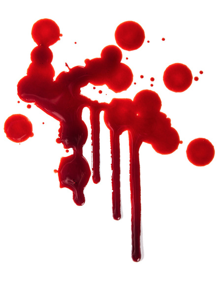 Splattered blood stains on white background - Foto, afbeelding