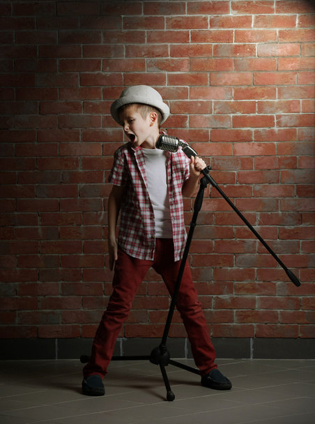 Little boy singing  - Fotografie, Obrázek