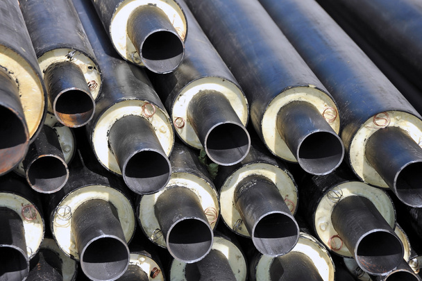 Steel pipe with heat insulation - Photo, Image