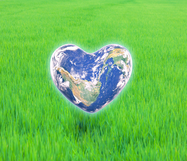 The earth in the shape of a heart, - Foto, afbeelding