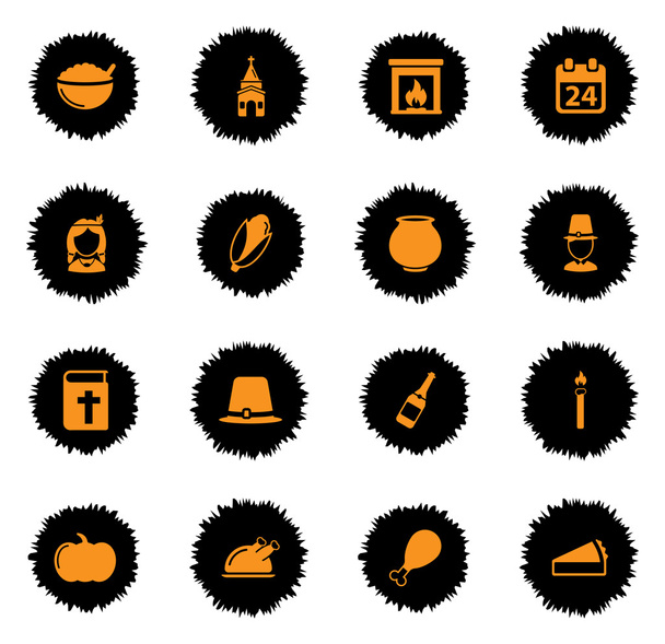 Thanksgiving simply icons - Vector, Image