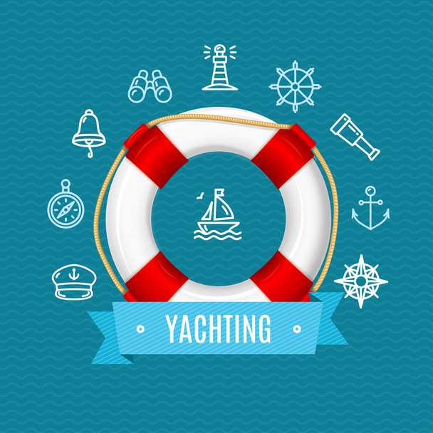 Nautical Sea Yachting Concept. Vector - Vector, Image