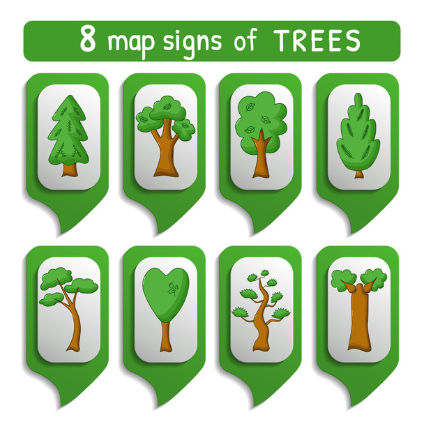 Carte arbres signe ensemble
 - Vecteur, image