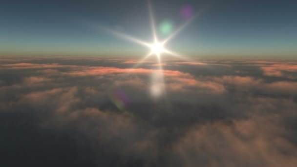 vliegen over de wolken in de zonsondergang 4k - Video