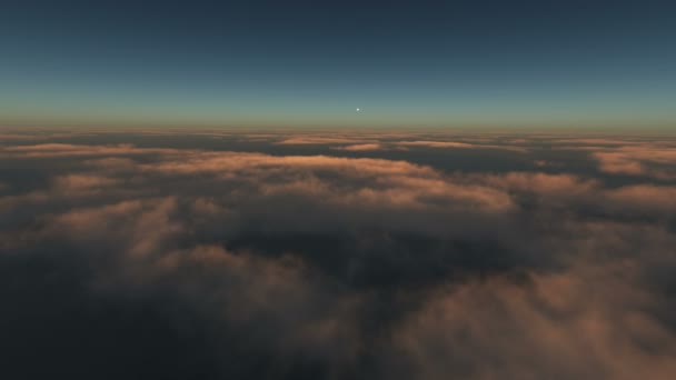 fly over clouds in sunset 4k - Footage, Video