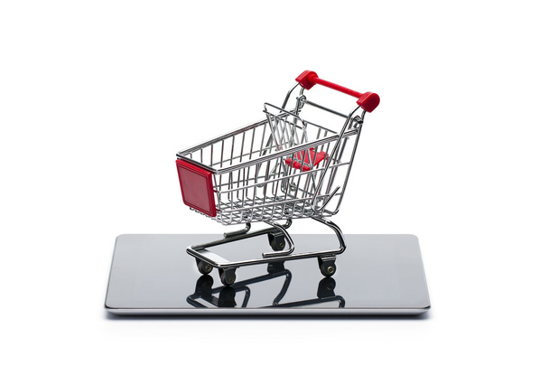 Shopping cart at digital tablet - Photo, Image