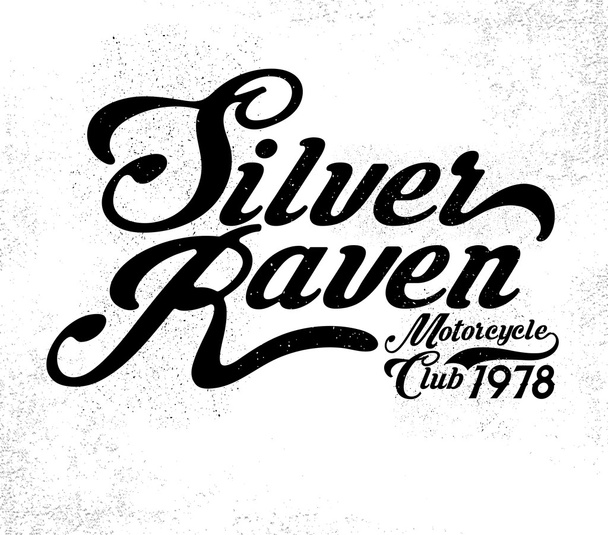 Gümüş Raven sloganı Yazdır - Vektör, Görsel