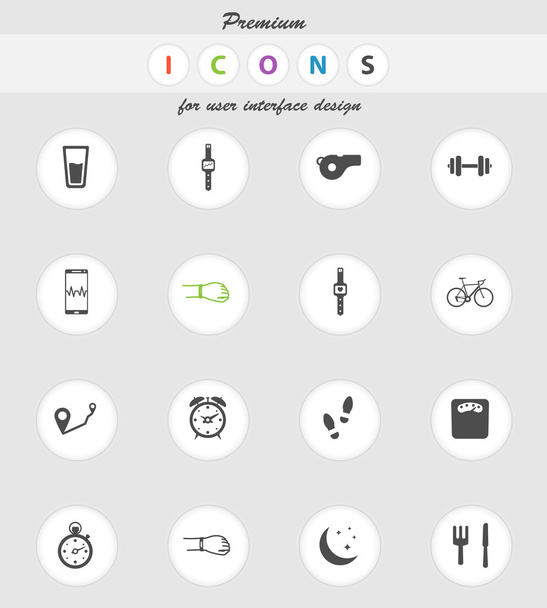 Jogging and workout simply icons - Vector, Image